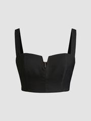 Solid V-Wire Crop Tank Top