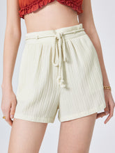 Texture Knotted High Waist Shorts