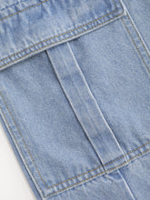 Denim Solid Pocket Maxi Skirt