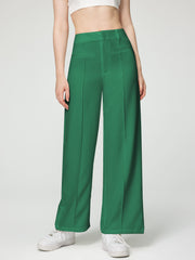 Solid Stitch Straight Leg Trousers
