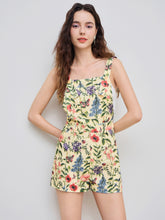 Lightweight Corduroy Floral Button Romper