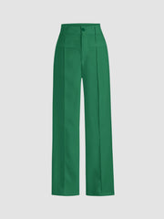 Solid Stitch Straight Leg Trousers