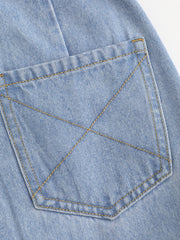 Denim Solid Pocket Maxi Skirt