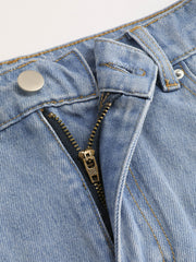 Denim Solid Pocket Maxi Skirt